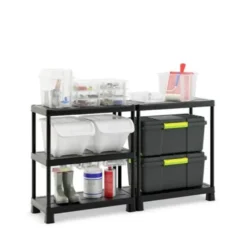 Keter Kunststof Stellingkast Tribac - Opbergrek - 90x45x182cm - zwart
