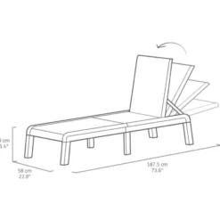 Keter Mallorca Ligbed - inclusief kussen - 187.5x58x29cm - Wit