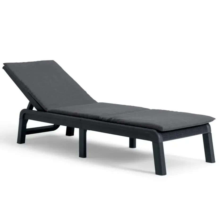 Keter Mallorca Ligbed - inclusief kussen - 187.5x58x29cm - Antraciet