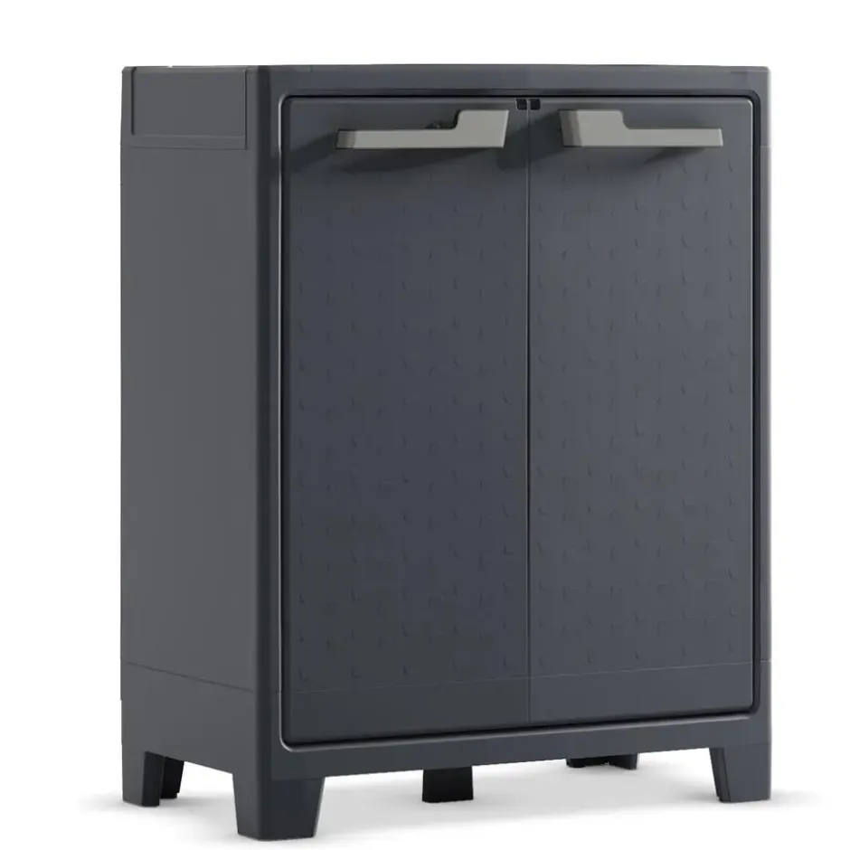 Keter Moby lage kast - 2 planken - 80x44x100 cm - Antraciet