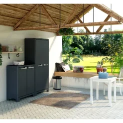 Keter Moby lage kast - 2 planken - 80x44x100 cm - Antraciet