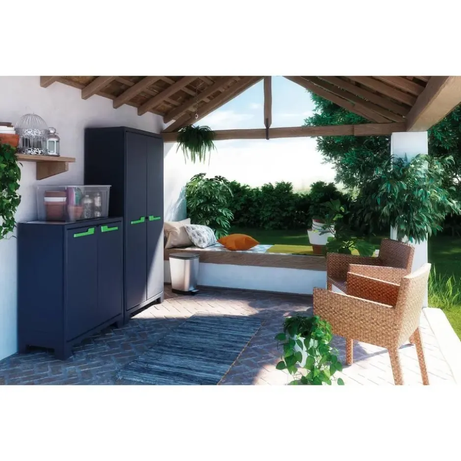Keter Moby lage kast - 2 planken - 80x44x100 cm - Antraciet
