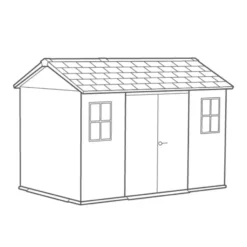 Keter Newton 1175 Tuinhuis - 230x350x246cm - Grijs