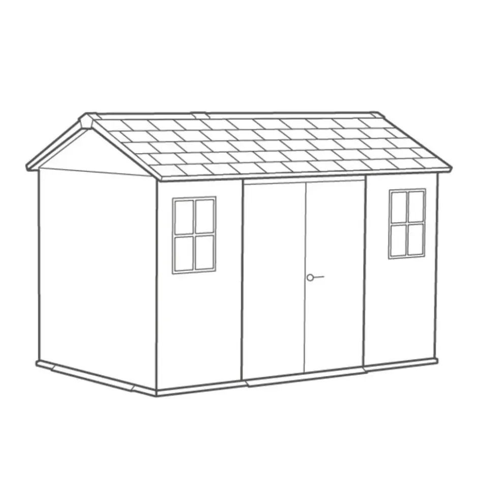 Keter Newton 1175 Tuinhuis - 230x350x246cm - Grijs