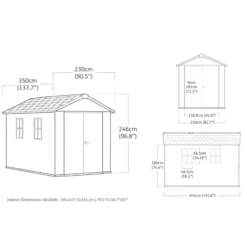 Keter Newton 7511 Tuinhuis - 350x230x246cm - Grijs
