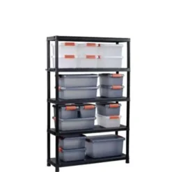 Keter Plus Stellingrek 120/5 - 5 Planken - 120x40x187 cm - zwart