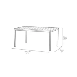 Keter Porto Nova Tafel - 155x94x75cm - Ashwood