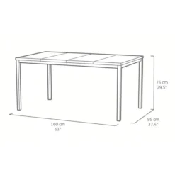Keter Porto Nova Tafel - 155x94x75cm - Ashwood