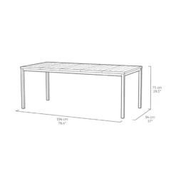 Keter Porto Nova Tafel - 194x94x75cm - Ashwood