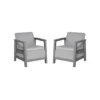 Keter Scandi Linea Loungestoel - 2 stuks - Lichtgrijs
