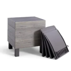 Keter Signature Elements Loungeset 4 personen - met groene kussens - Cappuccino