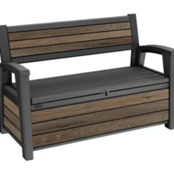 Keter Signature Opbergbank - 132,7 x 63,5 x 89,5 cm – Walnut