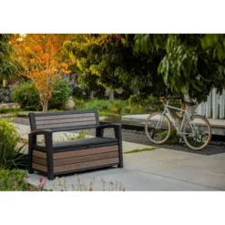 Keter Signature Opbergbank - 132,7 x 63,5 x 89,5 cm – Walnut