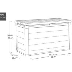 Keter Signature Opbergbox 757L - 151.7x72.5x90cm - Storm Grey