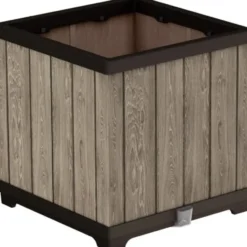 Keter Signature Plantenbak - Vierkant - 45,5x45,5x45,5cm - Ashwood