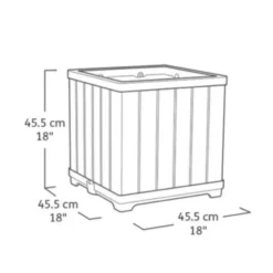 Keter Signature Plantenbak - Vierkant - 45,5x45,5x45,5cm - Ashwood