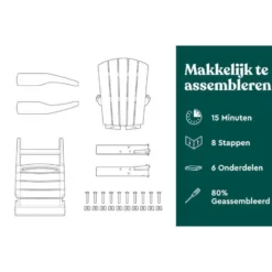 Keter Troy Adirondack Tuinstoel - 81x93x96.5cm – Salie Groen