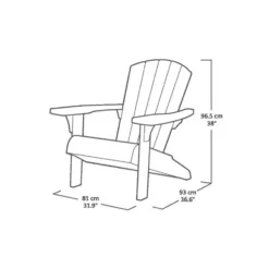 Keter Troy Adirondack Tuinstoel - 81x93x96.5cm – Salie Groen