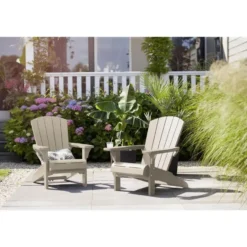 Keter Troy Adirondack Tuinstoel - 2 stuks - 81x93x96,5cm - Salie Groen