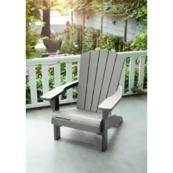 Keter Troy Adirondack Tuinstoel - set van 2 - 81x93x96.5cm - Lichtgrijs
