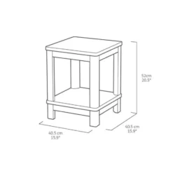 Keter Troy Deluxe Bijzettafel - 40.5x40.5x2cm - Grafiet