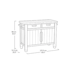 Keter Unity XL Barbecuetafel met lades - 207L - 134x51,7x89,6cm - Antraciet