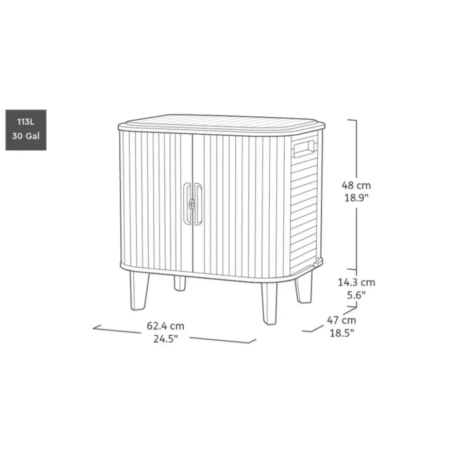 Keter Velo Opbergkast 113L - 62,3x47x62,4 cm - Grafiet