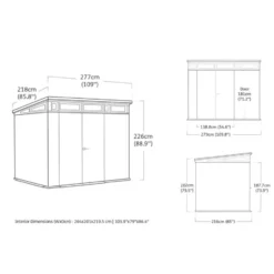 Keter Venetian Pent 97 Tuinhuis - 279x218x226cm - Bruin