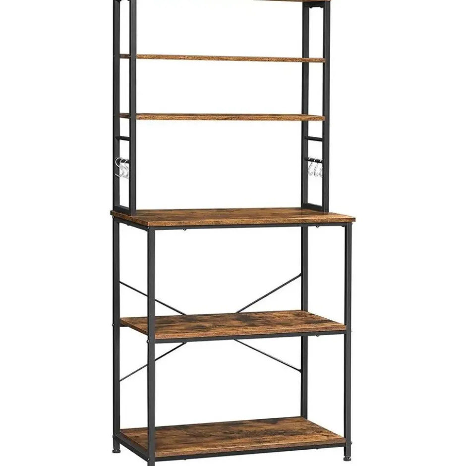 Keukenkast - Keukenrek staand - Industrieel - Bruin - Zwart - 80 x 40 x 167 cm