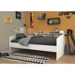 Kinderbed Mees - wit/eiken - 90x200 cm