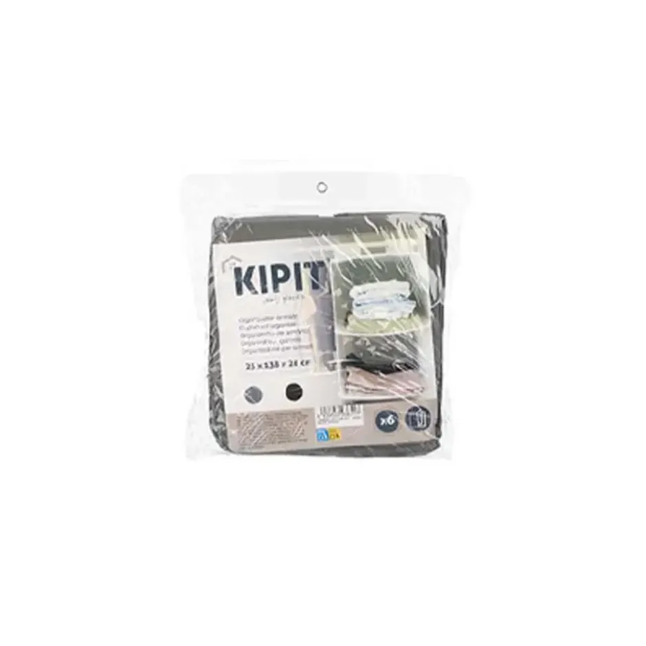 Kipit Kledingkast organizer - 6 vaks - wit - 25 x 25 x 138 cm