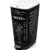 Kis Chic Bin Coffee Menu Pedaalemmer - 50L - zwart/wit