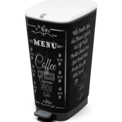 Kis Chic Bin Coffee Menu Pedaalemmer - 50L - zwart/wit