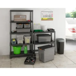 Kis Dual Swing Prullenbak L - 50L - zwart/grijs