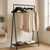 Kledinghangers - massief hout - 30 stuks - antislip - zwart