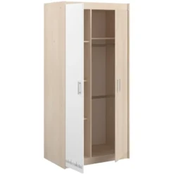 Kledingkast Charly 2-deurs - acaciakleur - 180x85x52 cm