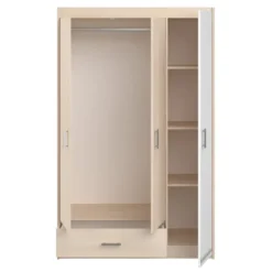 Kledingkast Charly 3-deurs - acaciakleur - 180x112x52 cm