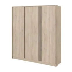Kledingkast Evi 3-deurs - eikenkleur - 203x185x52 cm
