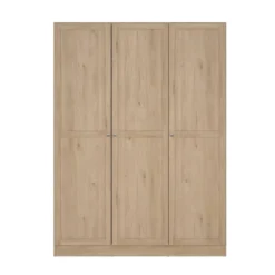 Kledingkast Lynn 3-deurs - eikenkleur - 200x147x62 cm