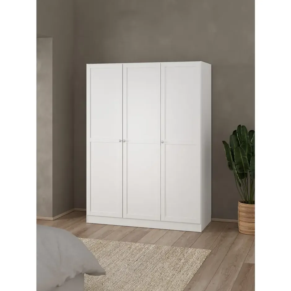 Kledingkast Lynn 3-deurs - wit - 200x147x62 cm