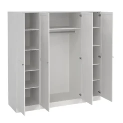 Kledingkast Lynn 4-deurs - wit - 200x196x62 cm
