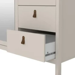 Kledingkast Madeira 3-deurs met spiegel - greige - 199x150x58 cm