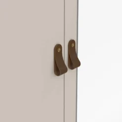 Kledingkast Madeira 3-deurs met spiegel - greige - 199x150x58 cm