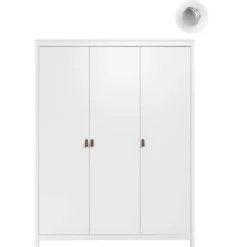 Kledingkast Madeira 3-deurs - wit - 199x150x58 cm