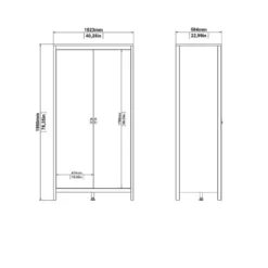 Kledingkast Madeira 2-deurs - wit - 199x102x58 cm