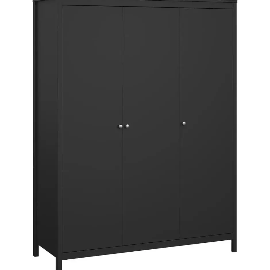Kledingkast Madeira 3-deurs - zwart - 199x150x58 cm