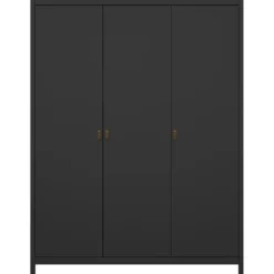 Kledingkast Madeira 3-deurs - zwart - 199x150x58 cm