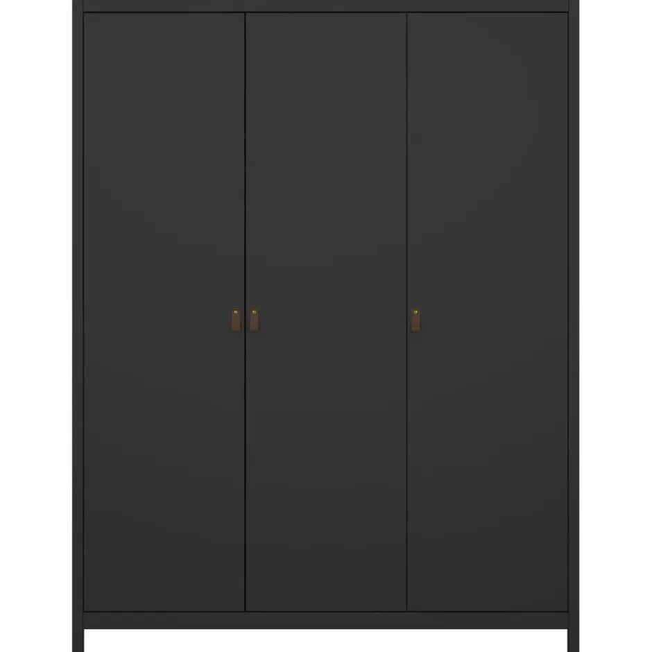 Kledingkast Madeira 3-deurs - zwart - 199x150x58 cm