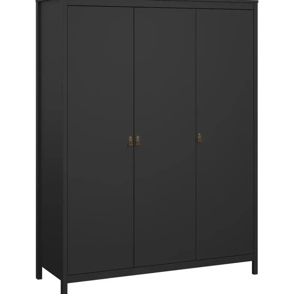 Kledingkast Madeira 3-deurs - zwart - 199x150x58 cm
