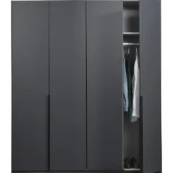 Kledingkast Milaan 4-deurs- grafiet - 208x180x58 cm